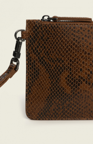 Клатч W5302 Змеиный принт (коричневый)