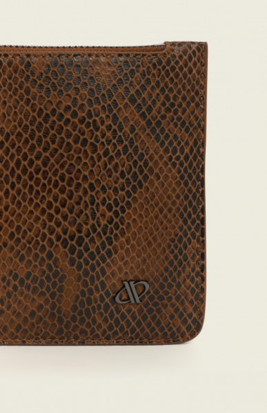 Клатч W5302 Змеиный принт (коричневый)